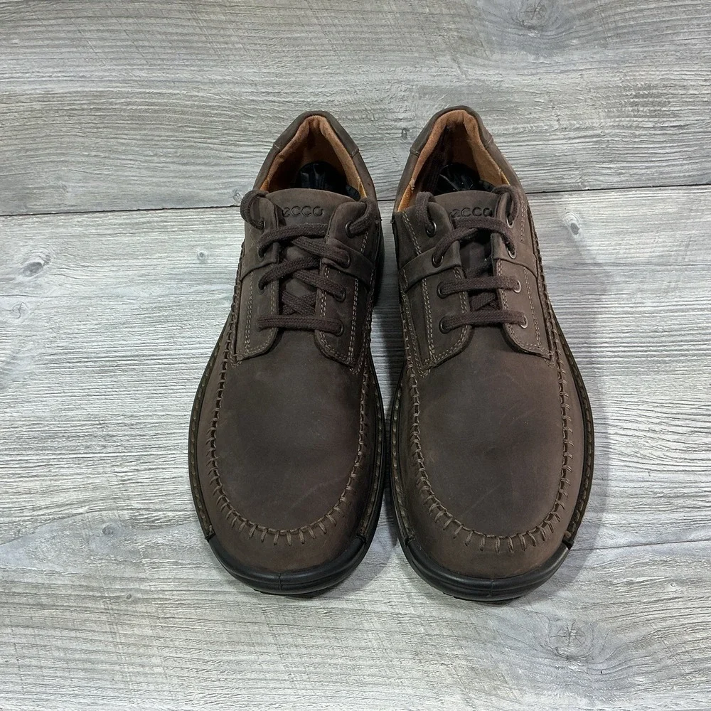 Ecco Fusion II Moc Cocoa Brown Leather Casual Lace Up Mens Shoes Size 13 EU 47
